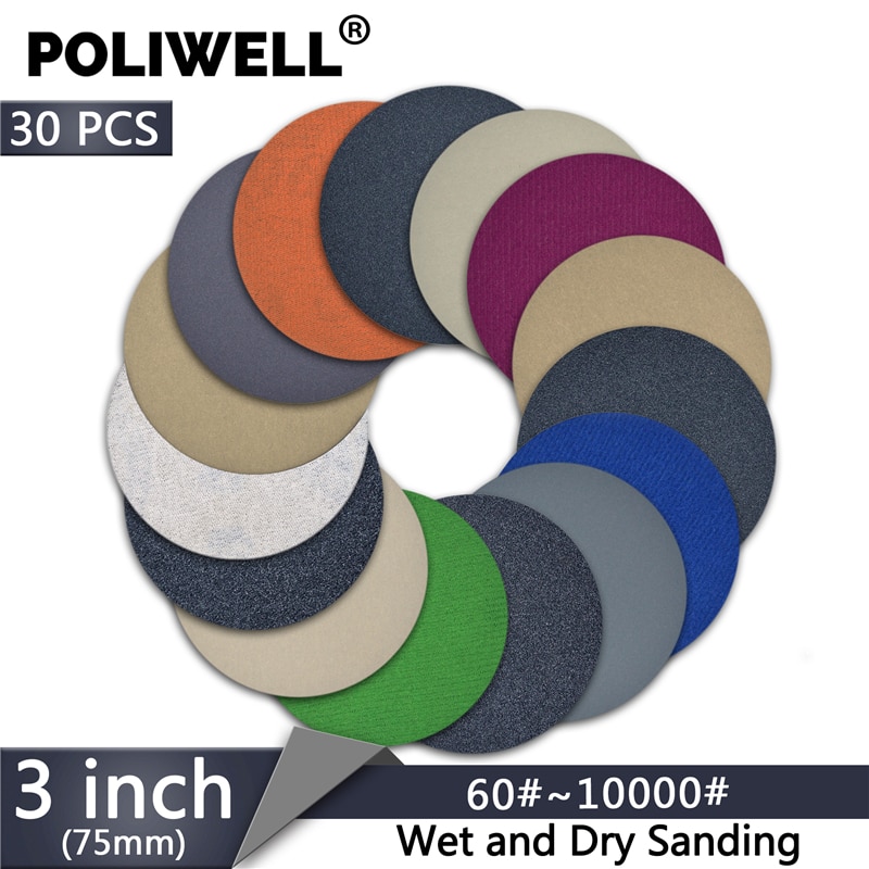 Poliwell 30 pcs 3 ġ ׸ 60/240/3000/5000/10000 75mm ..